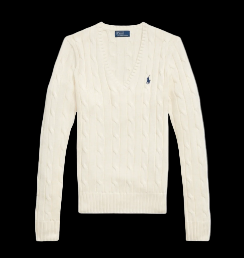 Ralph Lauren cable knit v-neck sweater